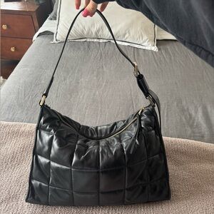 All Saints Edbury Black Quilted Shoulder Bag